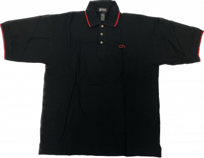 Polo noir et rouge pour homme avec logo CN