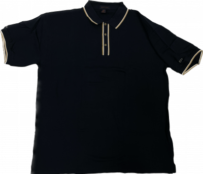 Polo Antigua pour homme à col ligné - marine