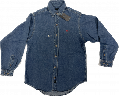 Women's denim blouse with red CN logo