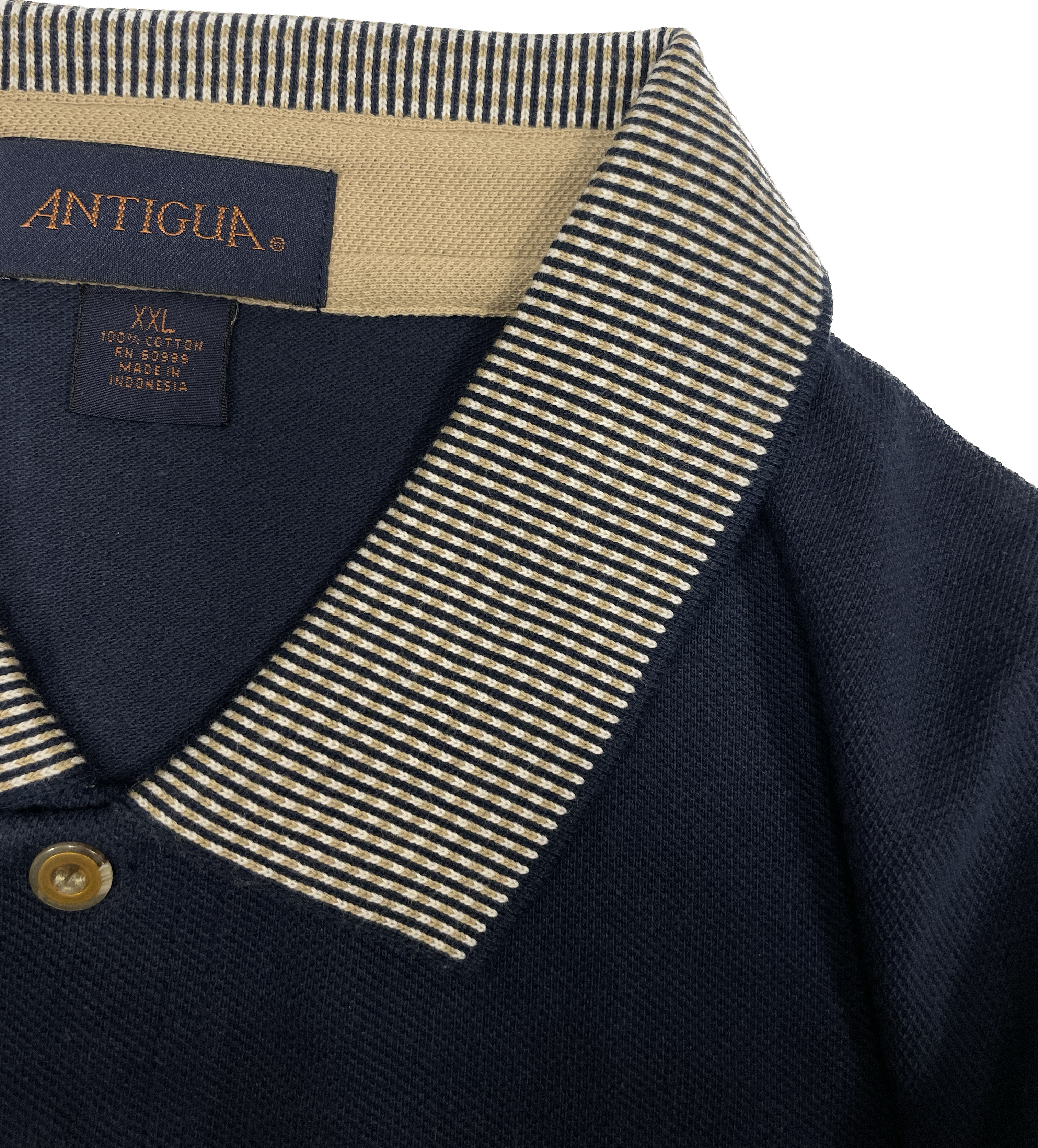 Polo à manches courtes pour homme Antigua - Marine avec accents carreautés