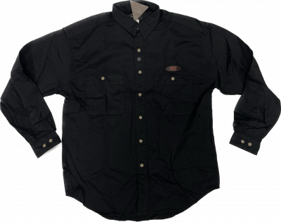 Men's Black Denim Long Sleeve Button-up